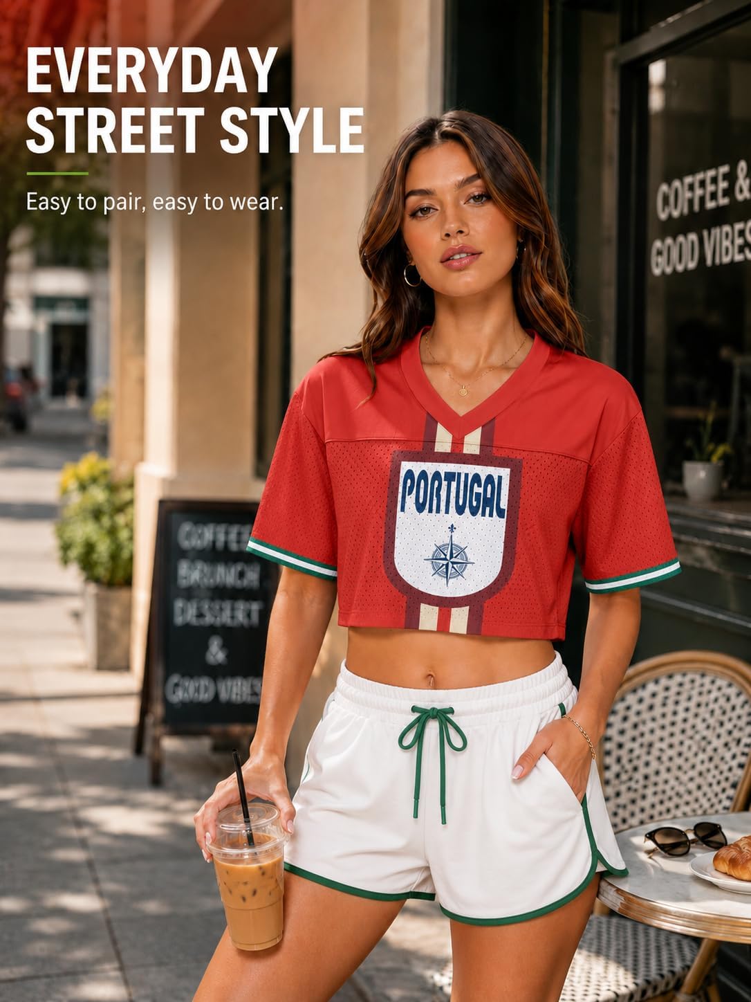 National Jersey Shirt for Women, Y2K Crop Top Retro Mesh Shirt