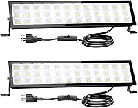 Onforu 100W LED Shop Lights (2 Pack) - 14,000LM 6500K Ultra Bright Plug-in Garage Lights, IP66 Waterproof for Workshop Warehouse