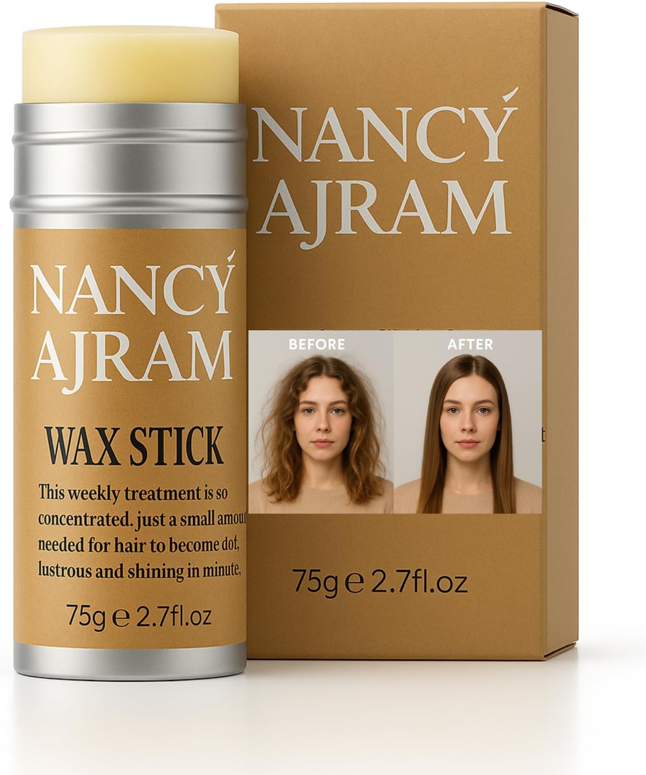NANCY AJRAM Hair Wax Stick - Non-Greasy Strong Hold for Men and Women, Baby Hair Fixer, Styling Solution for Frizzy Hair