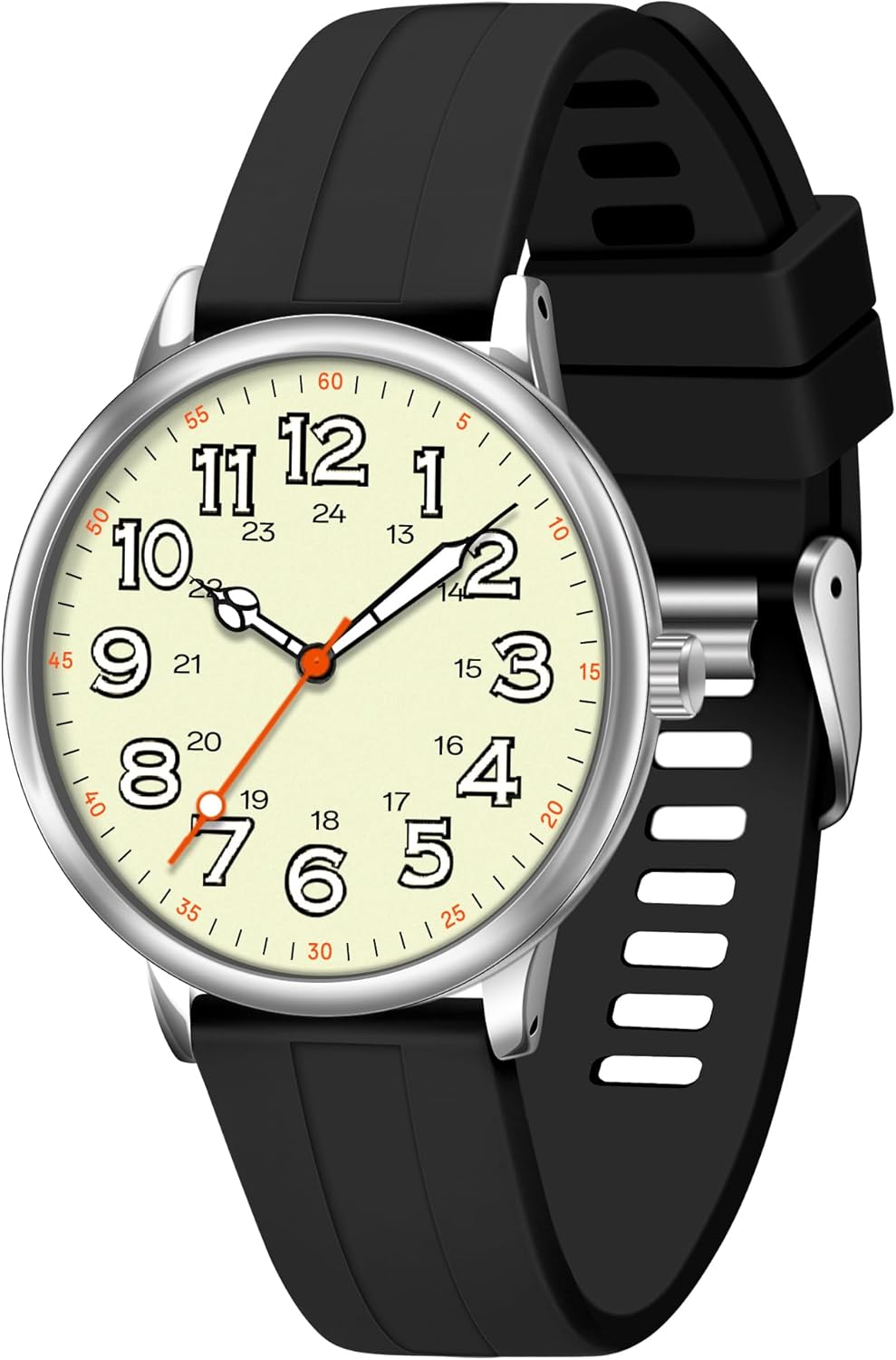 Asan Ge Men's Analog Watch - 3ATM Waterproof, 24H Luminous Dial, Scratch-Resistant Mineral Glass, Japanese Quartz Movement, Comfortable Silicone Strap - Ideal for Daily Wear, Work & Outdoor Activities