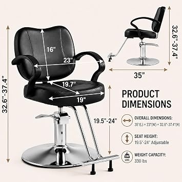 Artist hand Salon Chair for Hair Stylist, Hydraulic Barber Chair for Home | Adjustable Height, 360 Degree Swival, Heavy Duty, Hairdressing Styling Braiding Equipment, for Hair Salon Barbershop