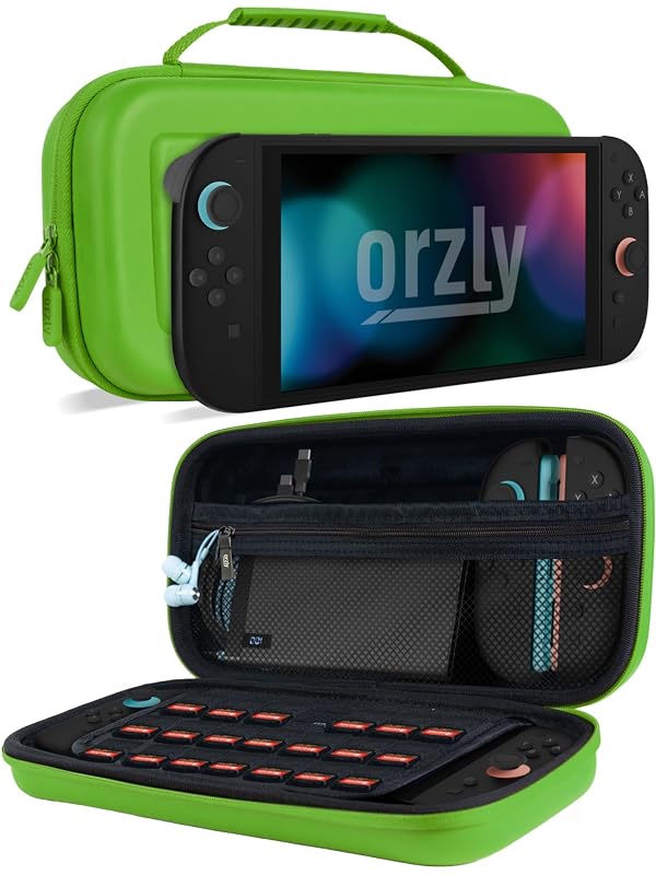 Orzly Case Compatible with Nintendo Switch 2 – Protective Travel Carry Case with Screen Padding, Game Card & microSD Slots, Zipped & Open Pockets for Accessories – 7.9" Gift Boxed by Orzly - Used condition - US$19.47