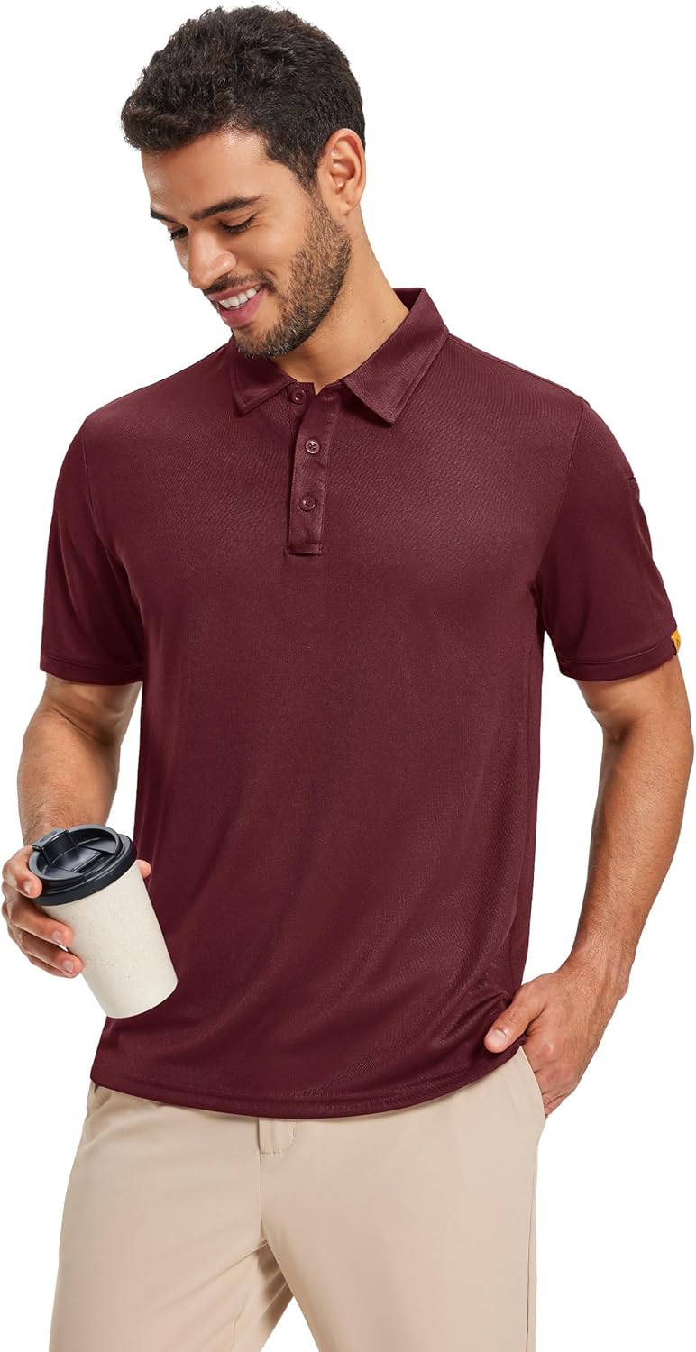 MAGCOMSEN Men's Polo Shirts Short Sleeve Dry Fit Moisture Wicking Golf Polos UPF 50+ Casual Collared T-Shirt - Image 7