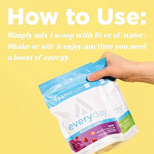Miniatura 5 de TransformHQ Boost Shot - Paquetes de bebida en polvo sabor frambuesa azul, paquete de 7, suplementos energéticos para mujeres y hombres, con