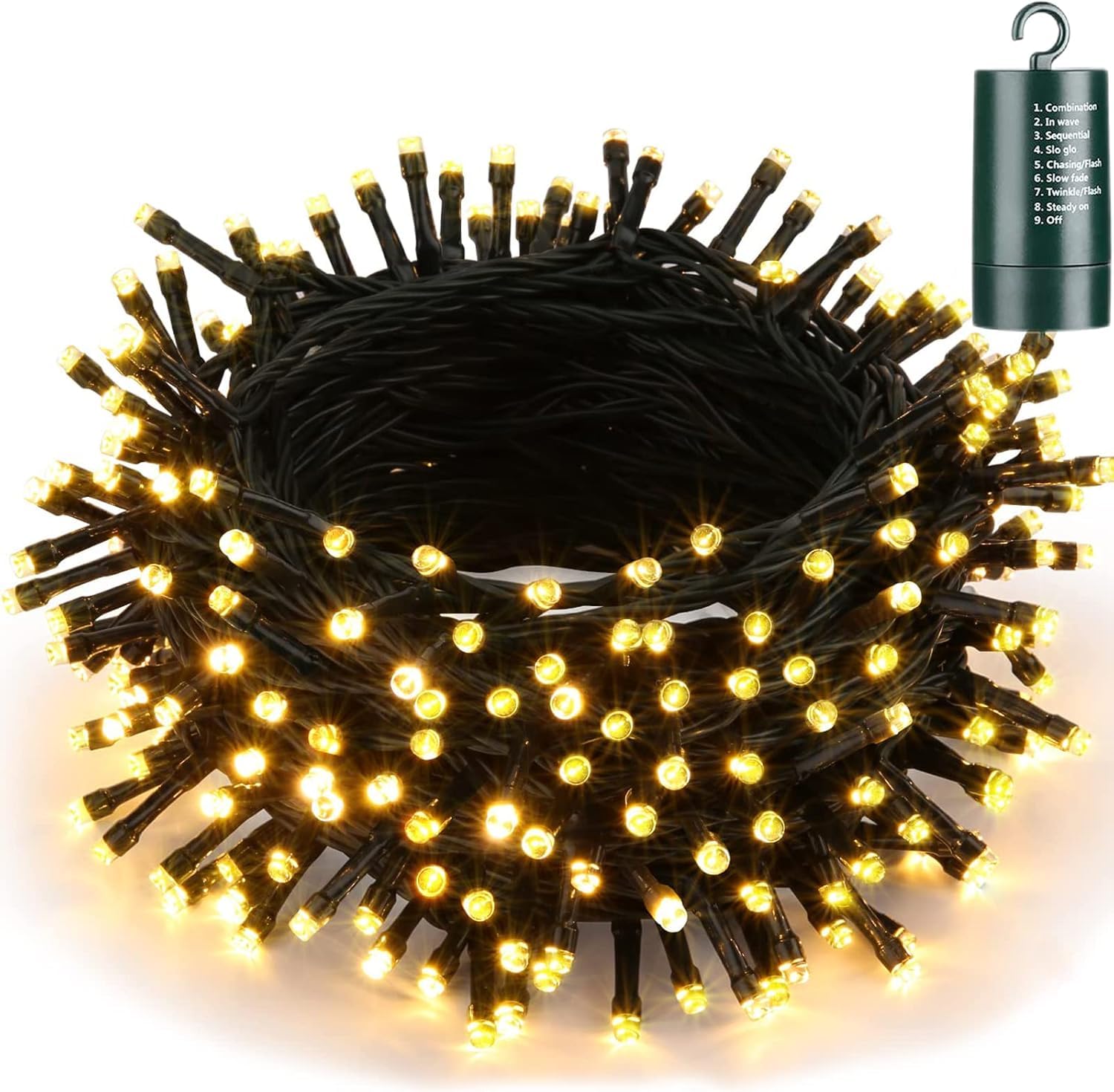 Joomer Lichterkette Außen Batterie 20M 200 LED Lichterkette Outdoor | Warmweiß Weihnachtsbaum Lichterkette Weihnachten Timer 8 Modi, Wasserdichte IP65 Weihnachtsdeko für Balkon Innen Festival
