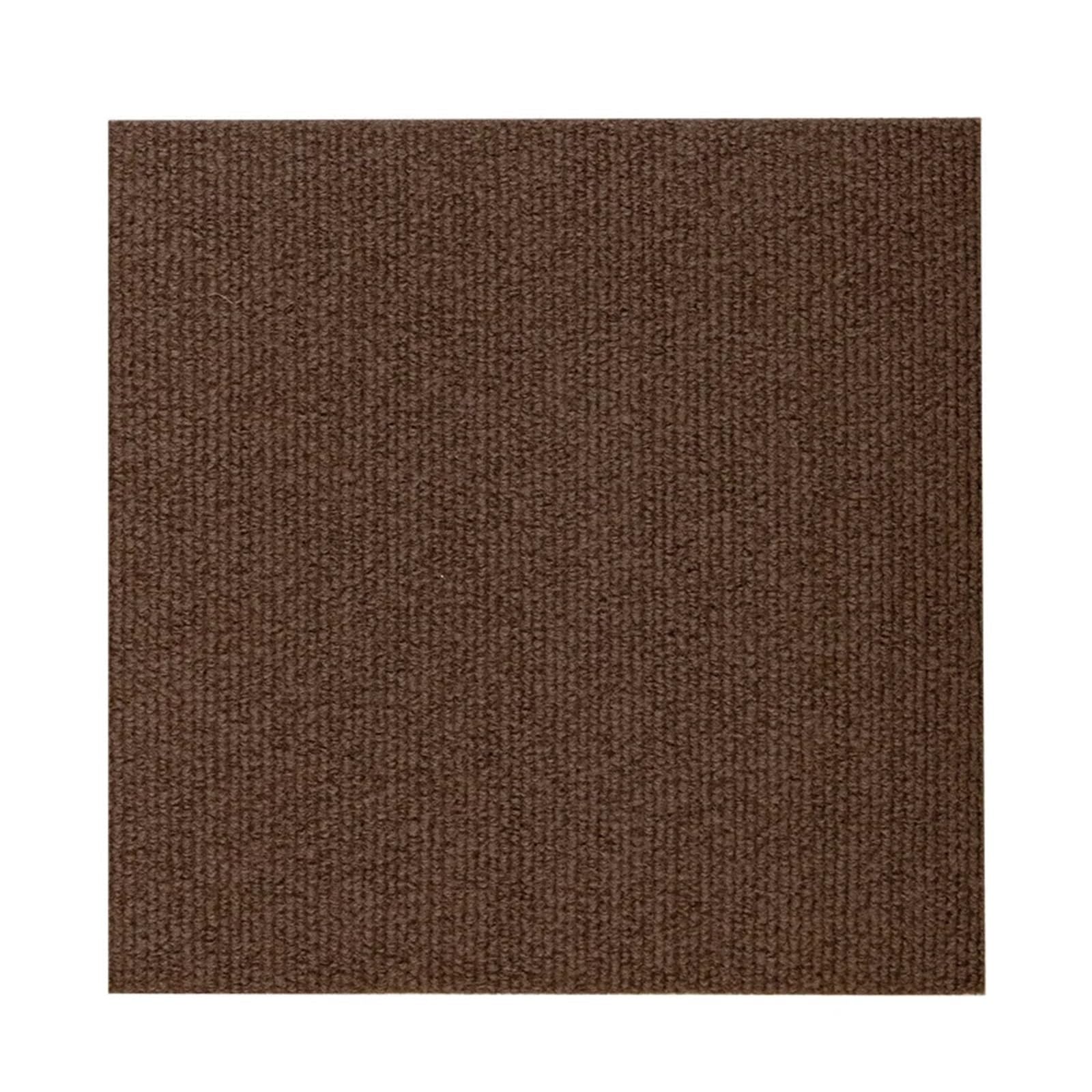 Carpet Tiles Peel and Stick, Self Adhesive Carpet Tiles 30x30cm Multicolor 10pcs Peel and Stick for Bedrooms(Brown)