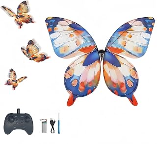 Bionic Butterfly RC Ornithopter Drone, Flapping Wing Flying Model with Carbon Fiber Frame & LED, Realistic Butterfly Flight for RC Hobbyists Ages 14+, Event Display and Photography Props