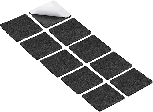 METALLIXITY Almohadillas cuadradas de fieltro para muebles (2 x 2 x 0.1 pulgadas), 12 unidades, protectores de suelo autoadhesivos, para el hogar, disponible en Yaxa Costa Rica