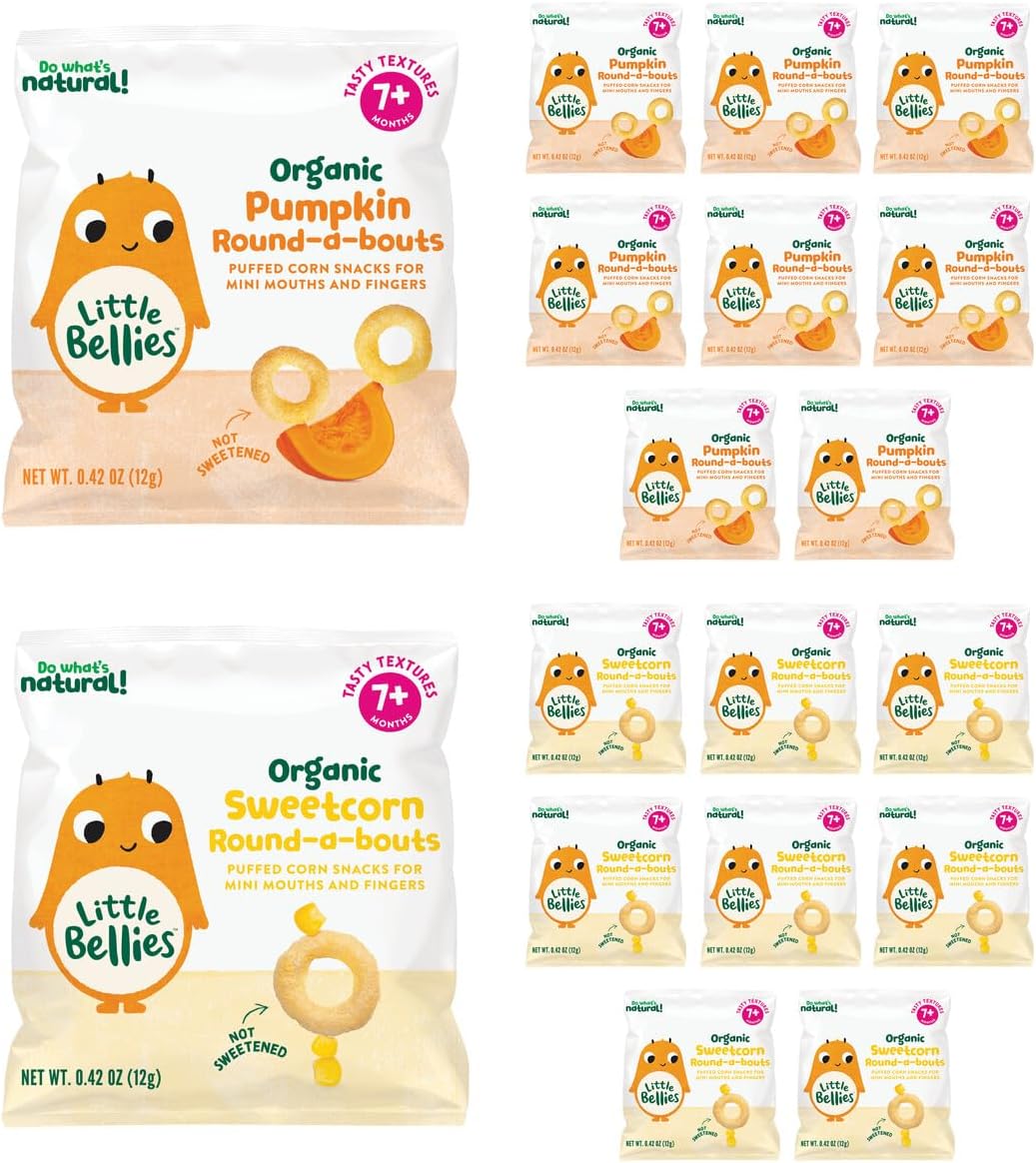 Organic Round-a-Bouts Variety Pack, Sweetcorn & Pumpkin (Pack of 18)
