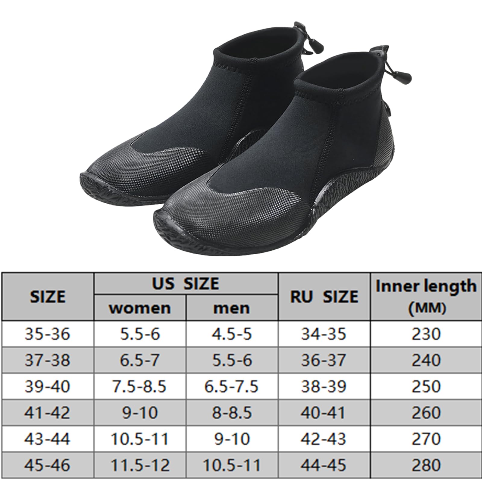 Botas de buceo de neopreno de 3 mm para adultos con suela de goma antideslizante, zapatos de playa portátiles para evitar colisiones, botas de buceo cortas para surf, natación, barco