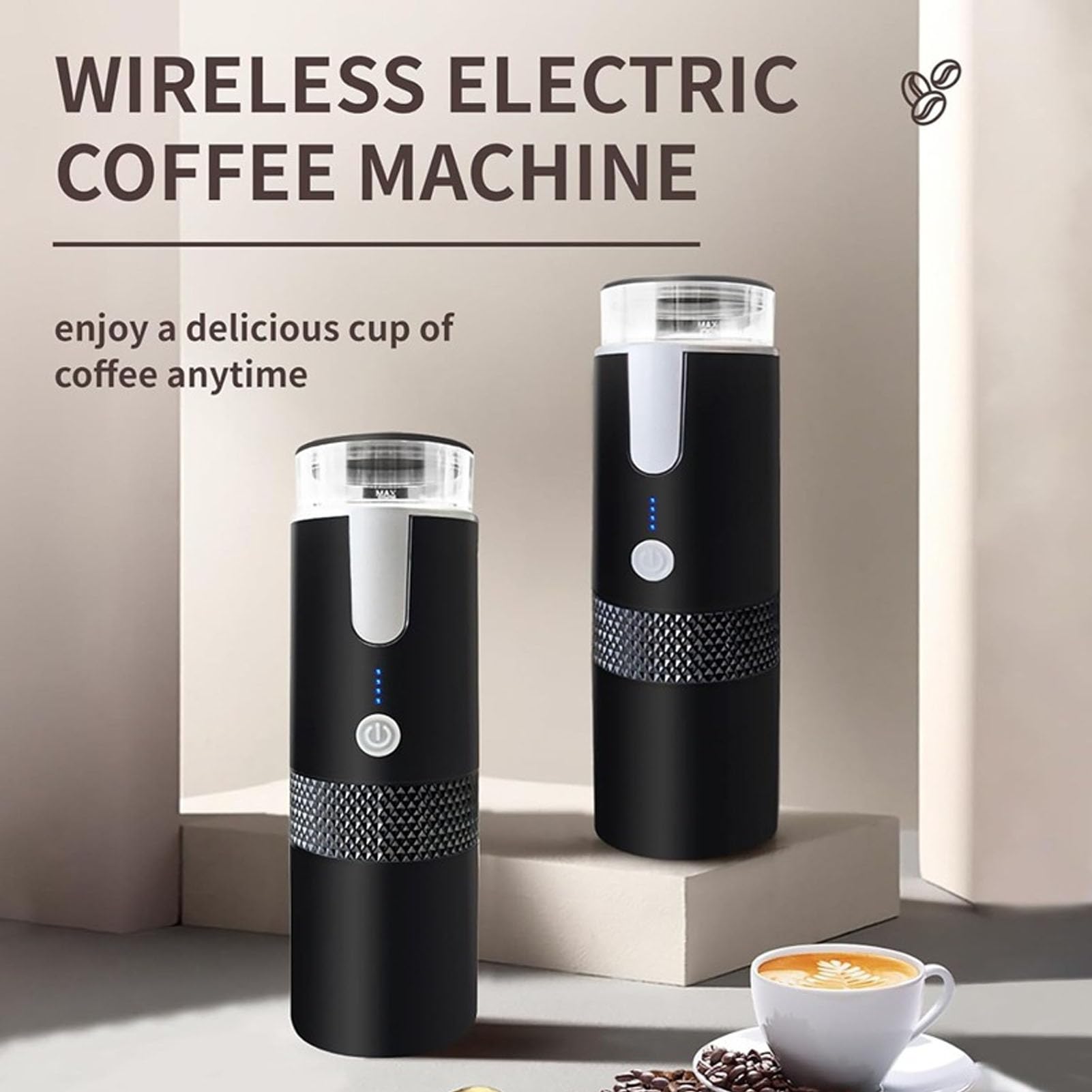 Caffettiera Portatile Ricaricabile Cordless per Capsule macinate