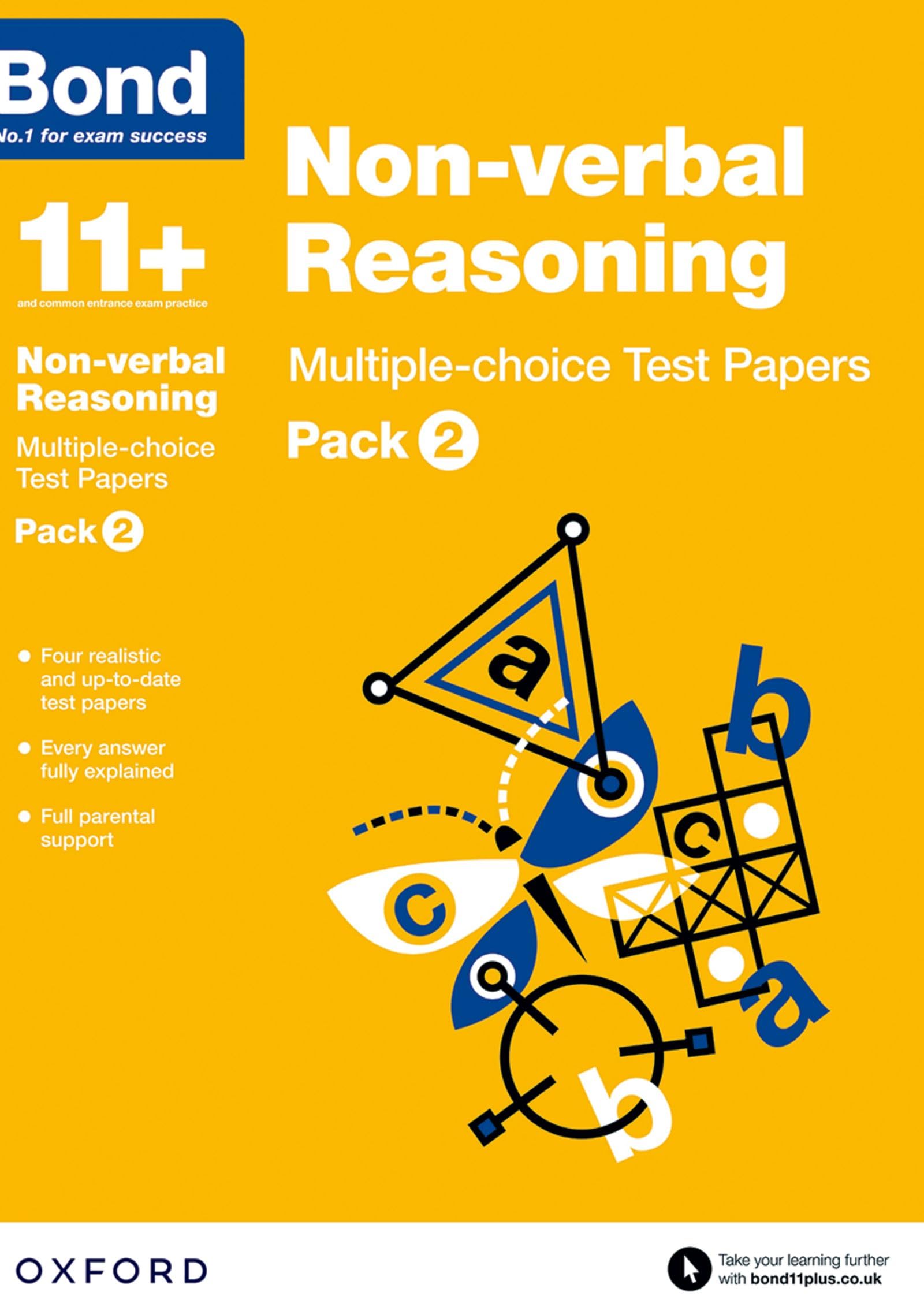 Bond 11+: Non-verbal Reasoning Multiple-choice Test Papers: Pack 2