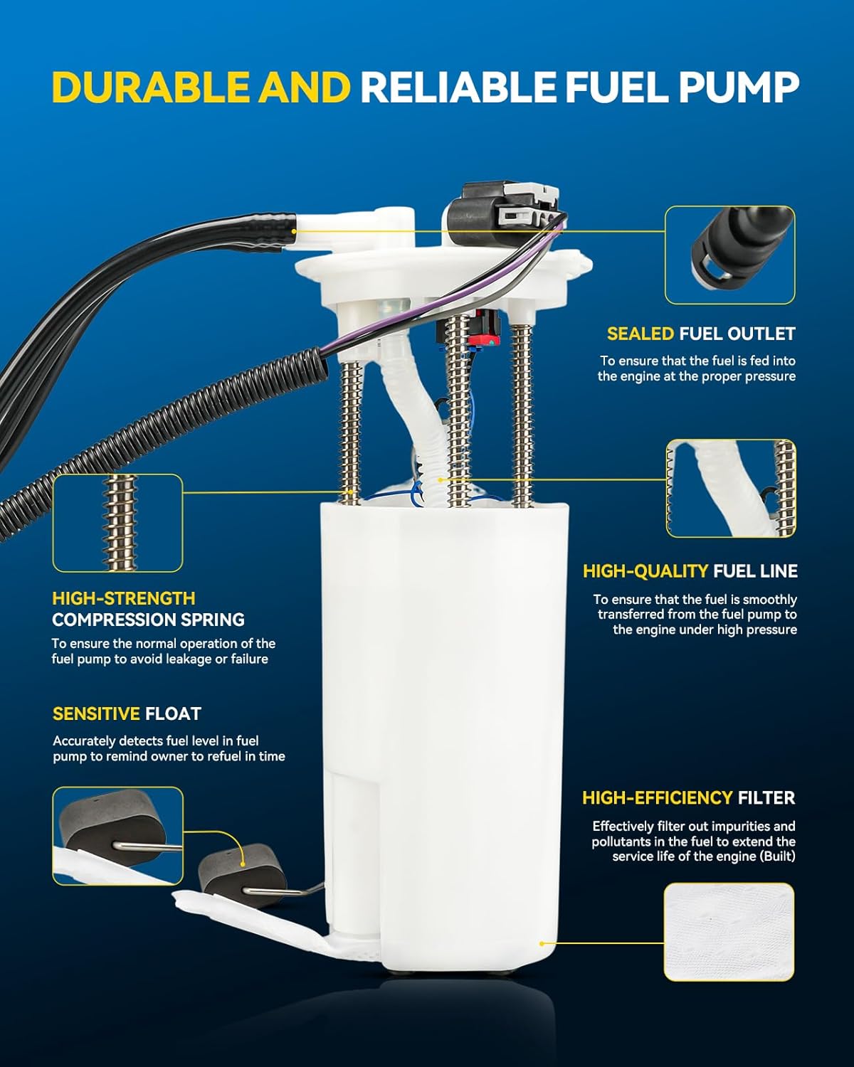 PHILTOP Electric Fuel Pump Assembly Fits for Chevrolet Cavalier 1992-1994,Pontiac Grand Am and Buick Skylark 1992-1995,Pontiac Sunbird and Chevrolet Cavalier 1992-1994, FG0138