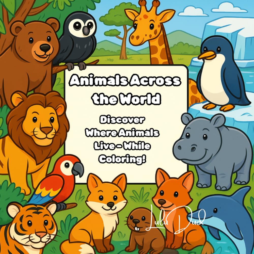 Animals Across the World: Discover Where Animals Live – While Coloring!