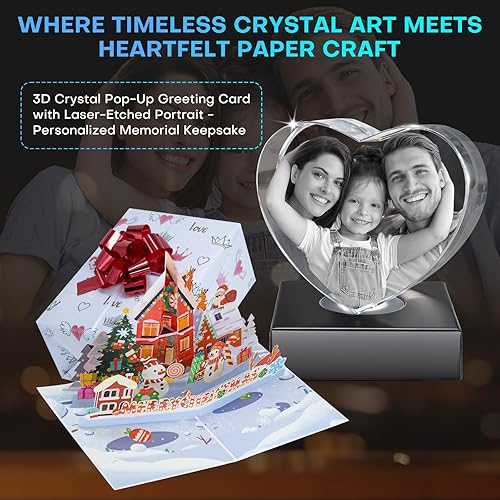 Miniatura 7 de Regalo de pareja para el día de San Valentín, corazón de foto de cristal 3D personalizado, recuerdo de vidrio grabado con láser personalizado para