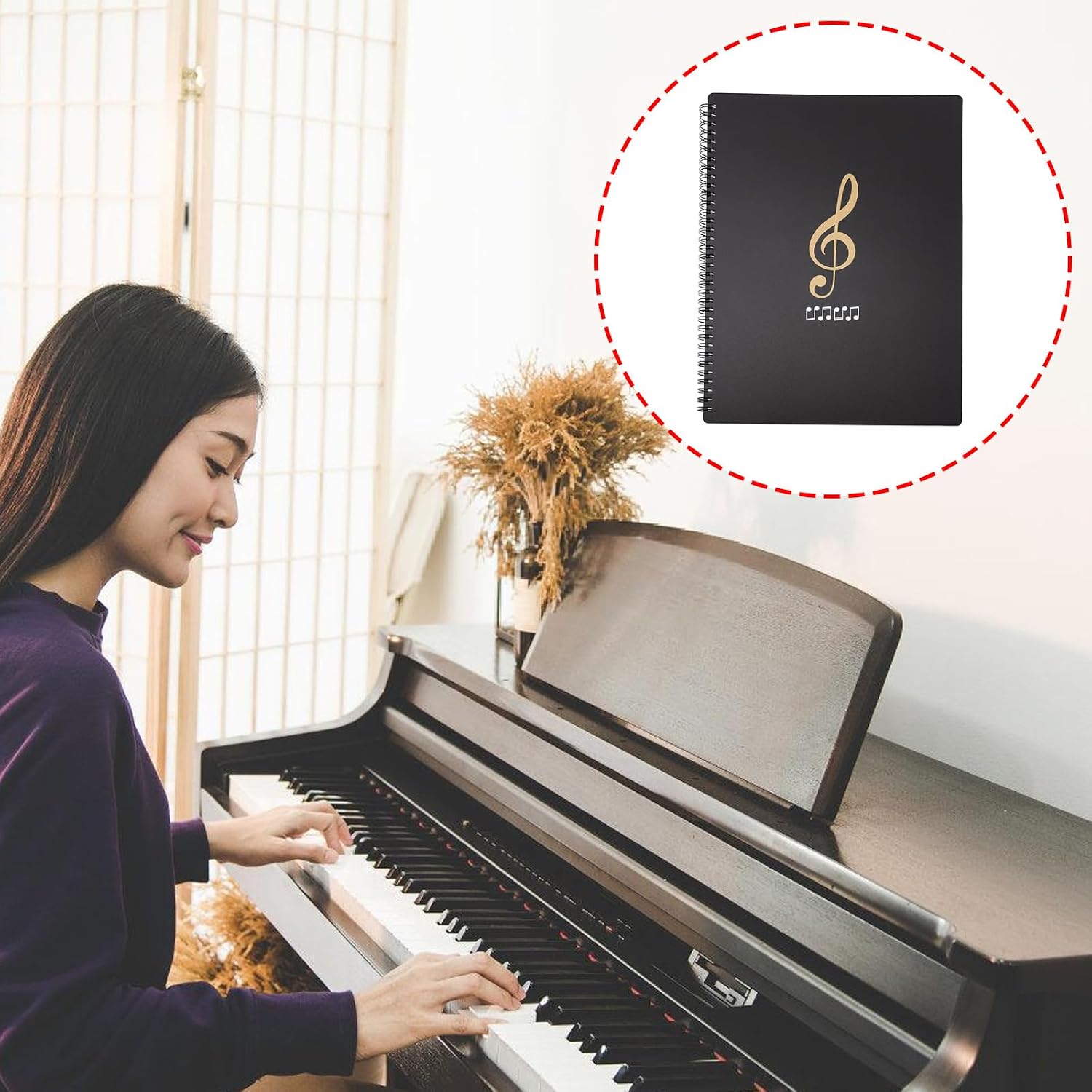 Portable 60 Pages Music Sheet File Paper Storage Folder Documents Holder Size Music Score Folder Organizers Enduring Documents Storage Holder Bag for Concert Choirs