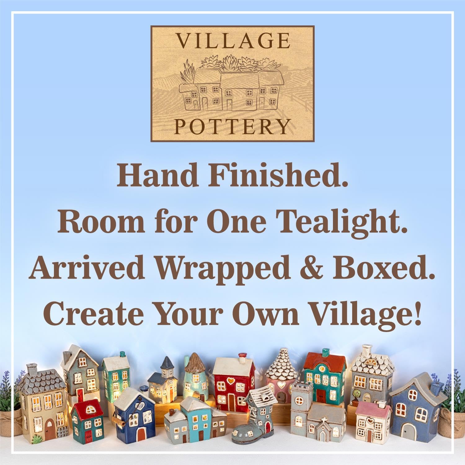 Shudehill Giftware Village Pottery Ceramic Tealight Holder Pretty Garden Floral House Pastel Collection (Dark Grey House) - Image 2