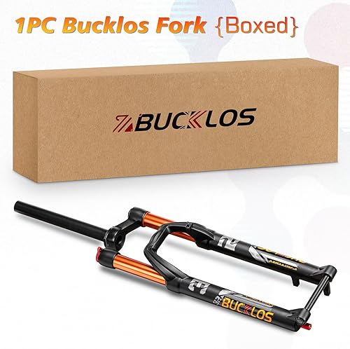 Miniatura 7 de BUCKLOS 2627.529 pulgadas MTB Fork 4.724 in Viaje, 1-18" rectacónico bicicleta de montaña horquilla rebote ajustable, eje de 0.591 in × 3.937 in,