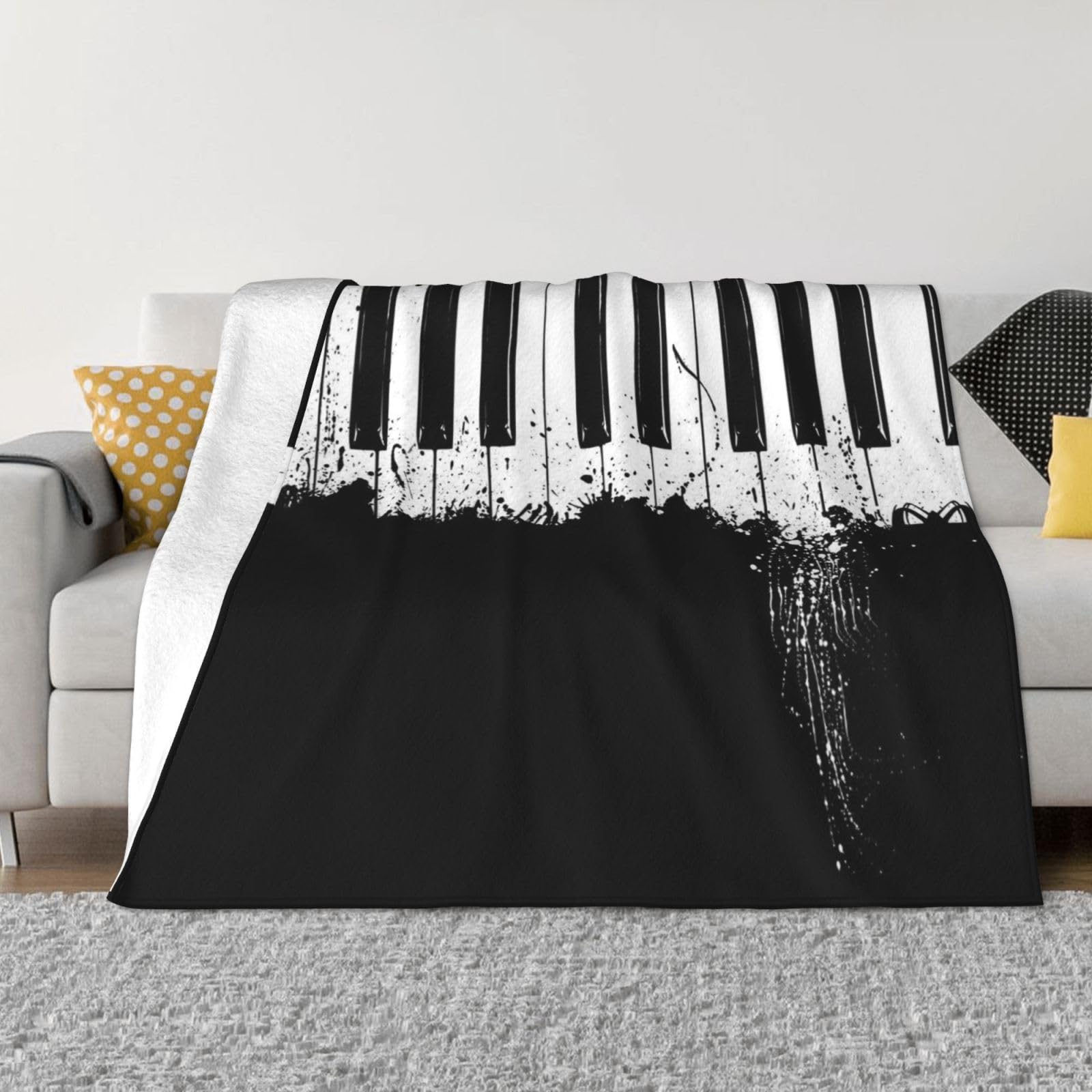 WKSGDSG Large Throw Blankets for Couch 200x150cm, Piano Fleece, Soft Anti-Pilling Blankets For Bed Sofa, Warm Fleece Blanket for Adults, Travel, Cozy Heavyweight Blanket for Cold Weather & Home