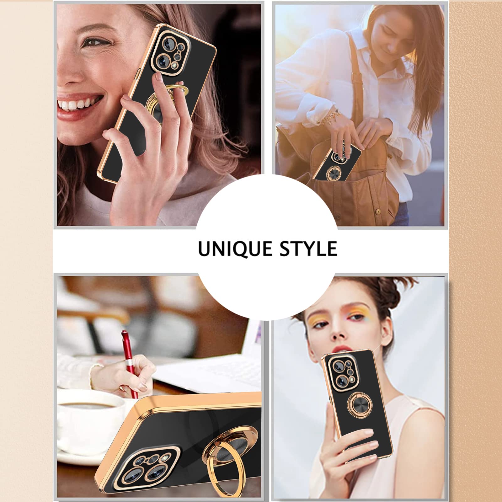 Cover per Oppo Find X5 Lite, Supporto Anello Rotante a 360