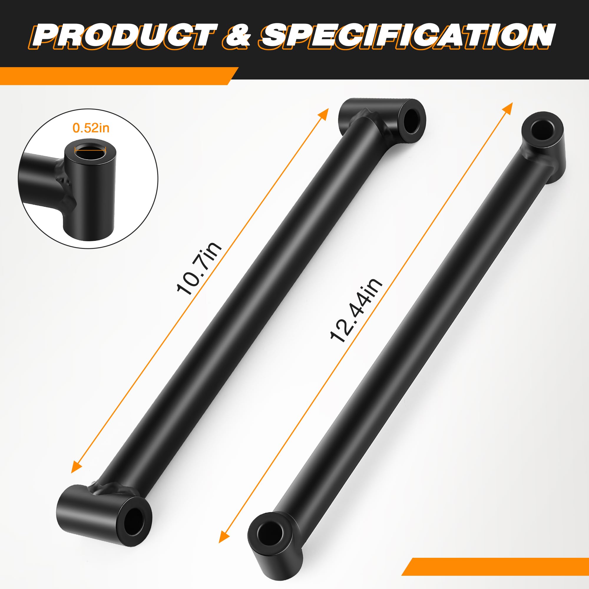 Dreyoo Confezione da 2 aste di ricambio per tosaerba, resistenti, 2,8 cm di spessore, compatibili con Bad Boy, ZT Elite, ZT Avenger, MZ Magnum Mower Deck Alignment