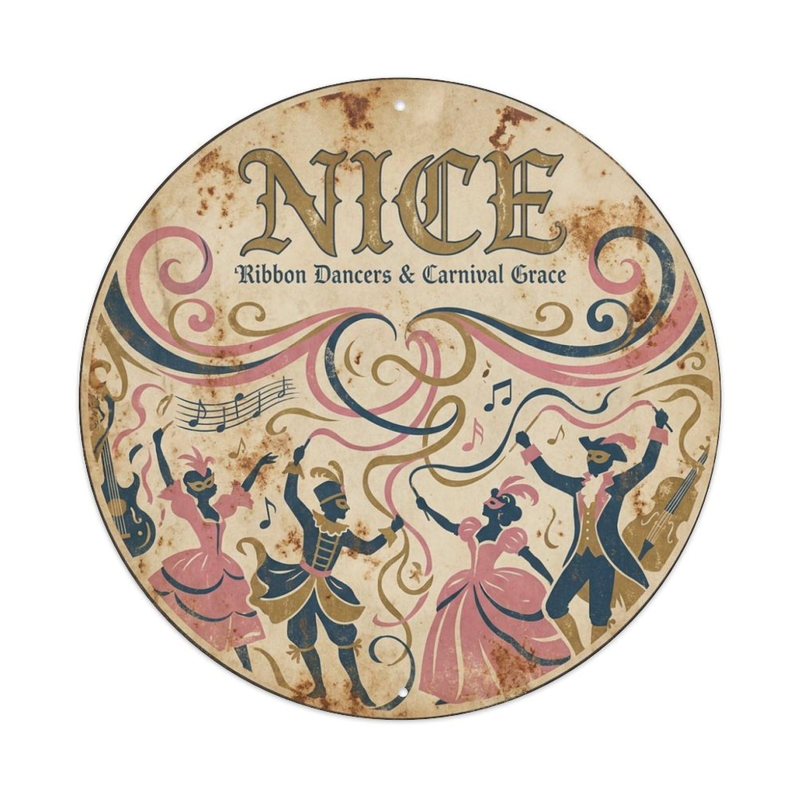 Nice Ribbon Dancers Carnival Grace Culture Travel Metal Tin Sign
