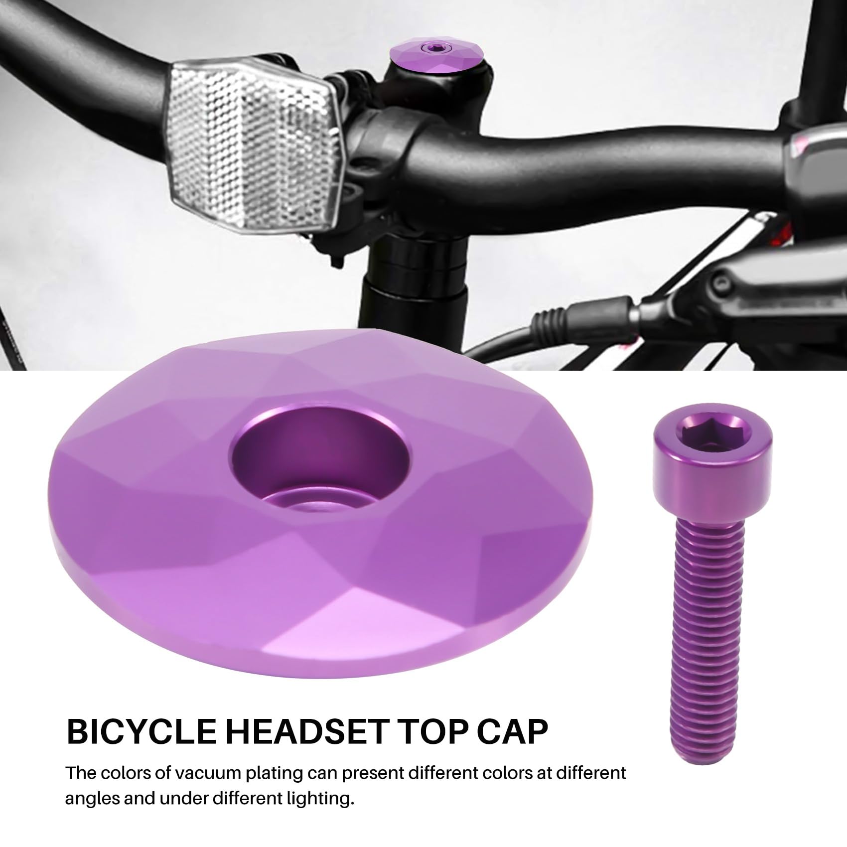 Lodokdre Capuchon De Casque De Vélo Violet - Pour Potence 28,6 Mm Avec Vis - Alliage Aluminium CNC