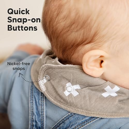 Miniatura 8 de Paquete de 8 baberos orgánicos para bebé baberos unisex elegantes baberos de bandana súper absorbentes baberos de dentición suave para bebés baberos