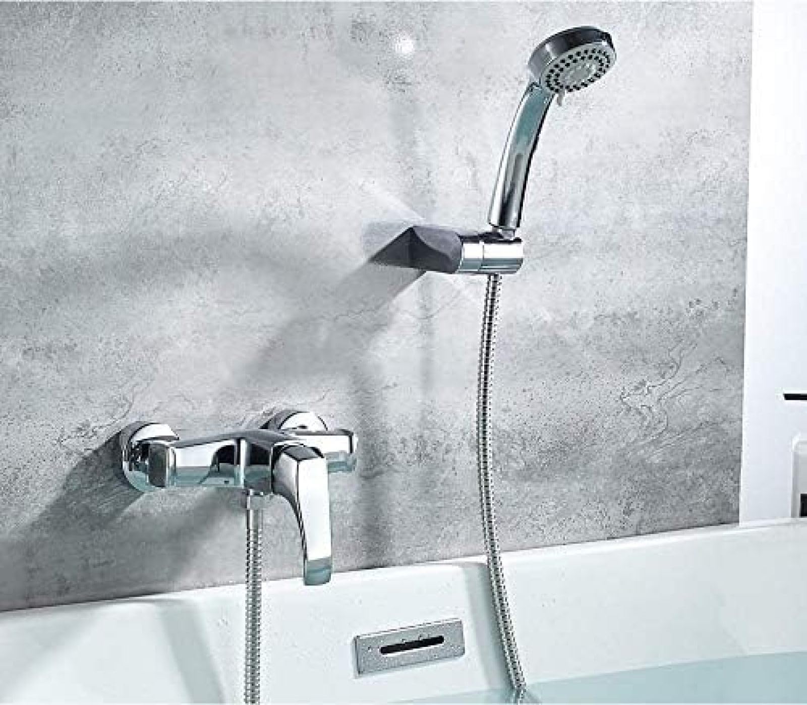 Mélangeur d'eau de bain et douche murale avec kit de robinetterie complet