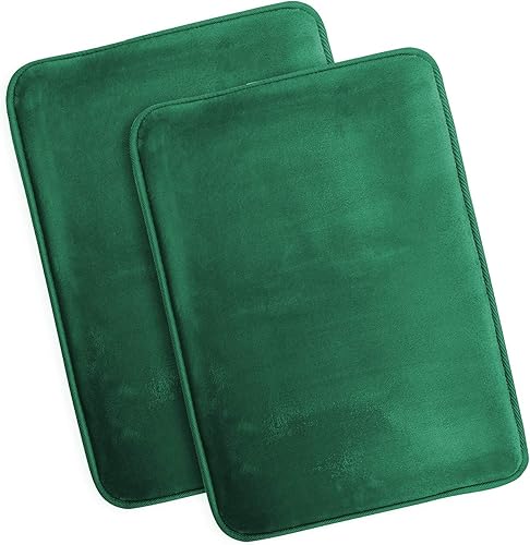 Miniatura 4 de Clara Clark Tapetes para baño, de felpa ultra suave, antideslizantes, de espuma viscoelástica y terciopelo, juego de 2 alfombras de baño de 17 x 24