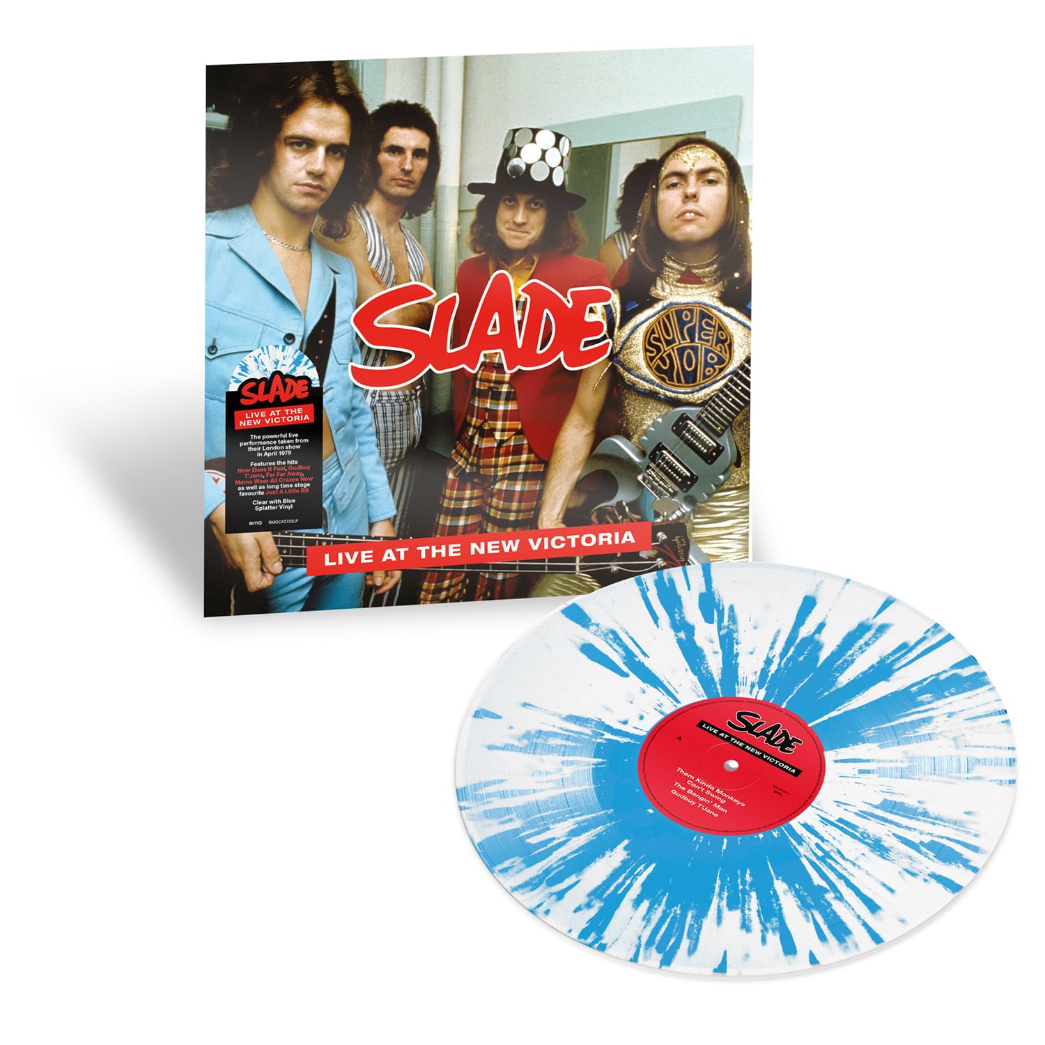 Slade Live At the New Victoria double LP vinyl Europe BMG 2024 Clear with blue