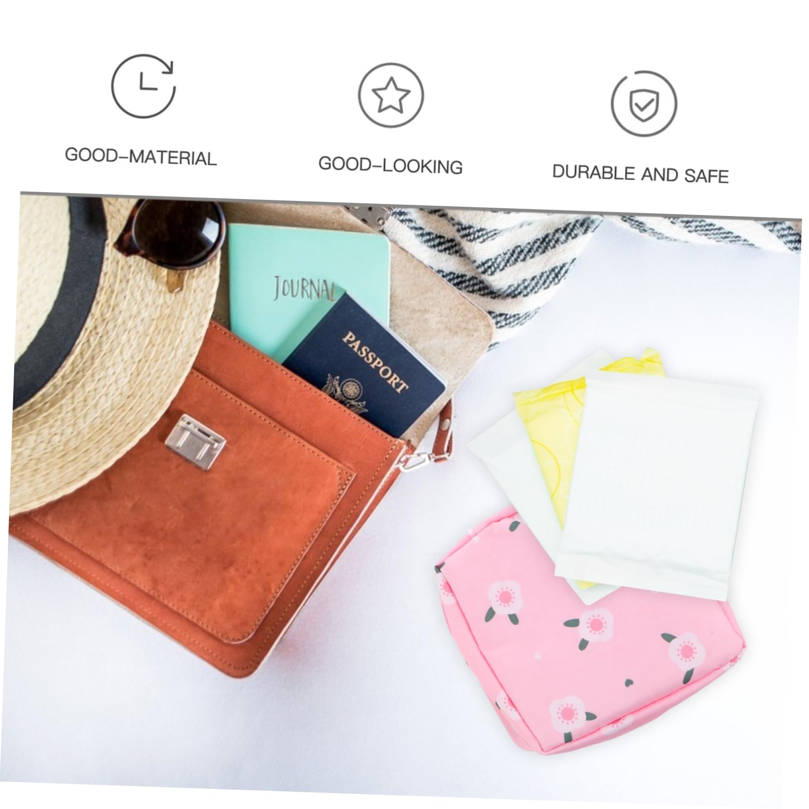 KOMBIUDA Portable Sanitary Pad Bags Nursing Pad Bags Travel Storage Bags Compact Pouch for Pads Ladies' Essential