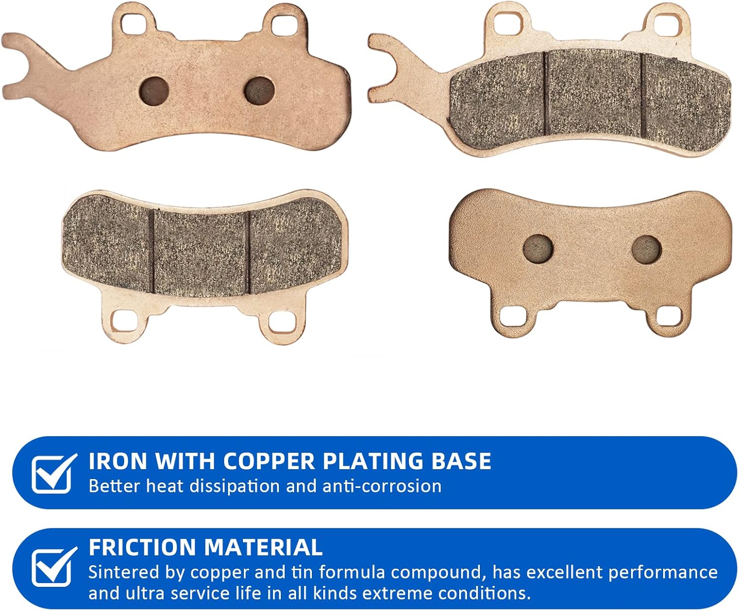 Front & Rear Brake Pads Sintered for Can Am Maverick X3 Sport/Trail 800/1000 2017-2021 Defender 6x6/Max/Pro