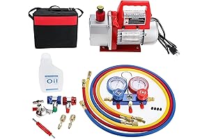 Professional HVAC A/C Refrigeration Kit with Air Vacuum Pump and Manifold Gauge Set