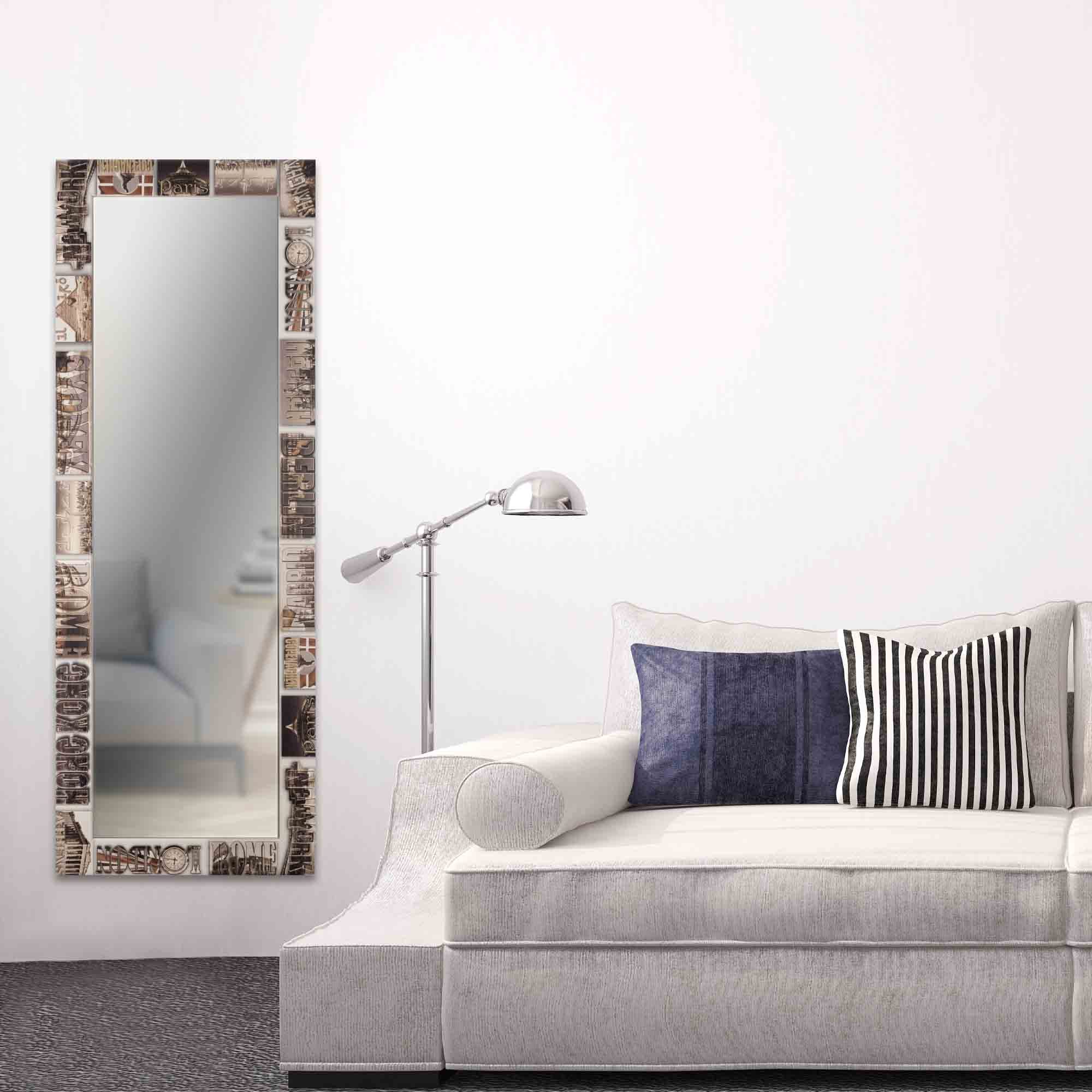 Lupia Specchio Da Parete Lungo Voyager Color 44x127 Cm | Cornice In Legno Design Moderno | Per Soggiorno, Camera, Ingresso