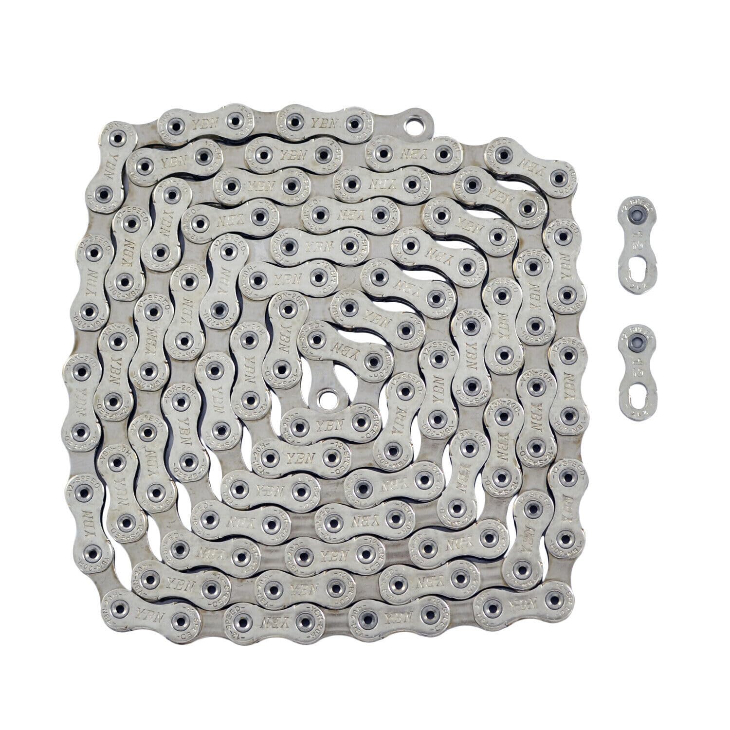 YBN 12 Speed Chain 126 Link w/Power Lock, Silver, YB2825