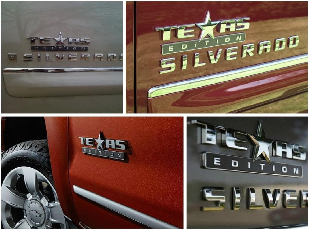 Muzzys (Set of Three) Texas Edition 3M Stick On Emblem Badge FITS GMC Sierra Chevy Silverado Suburban Tahoe Ford F150 Dodge Ram Nissan Titan Truck