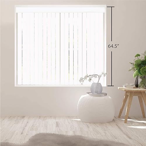 Miniatura 3 de DALIX Láminas de repuesto para persianas verticales de PVC, curvadas, lisas, blancas, 64.5 x 3.5 (paquete de 10)