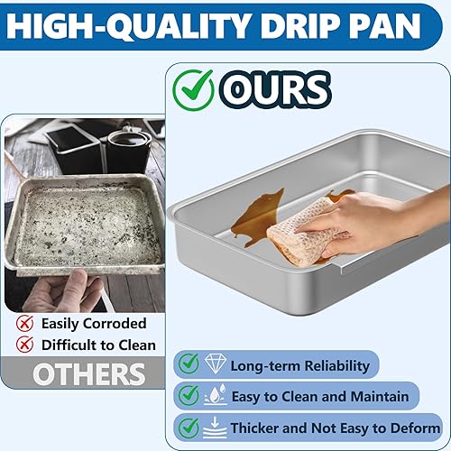 Miniatura 7 de SafBbcue 93305 Bandeja de grasa para Weber Spirit e-210 e-220 e-310 e-320 e-330 Genesis II e-310 e-315 e-325 e-330 e-335 bandeja de grasa con