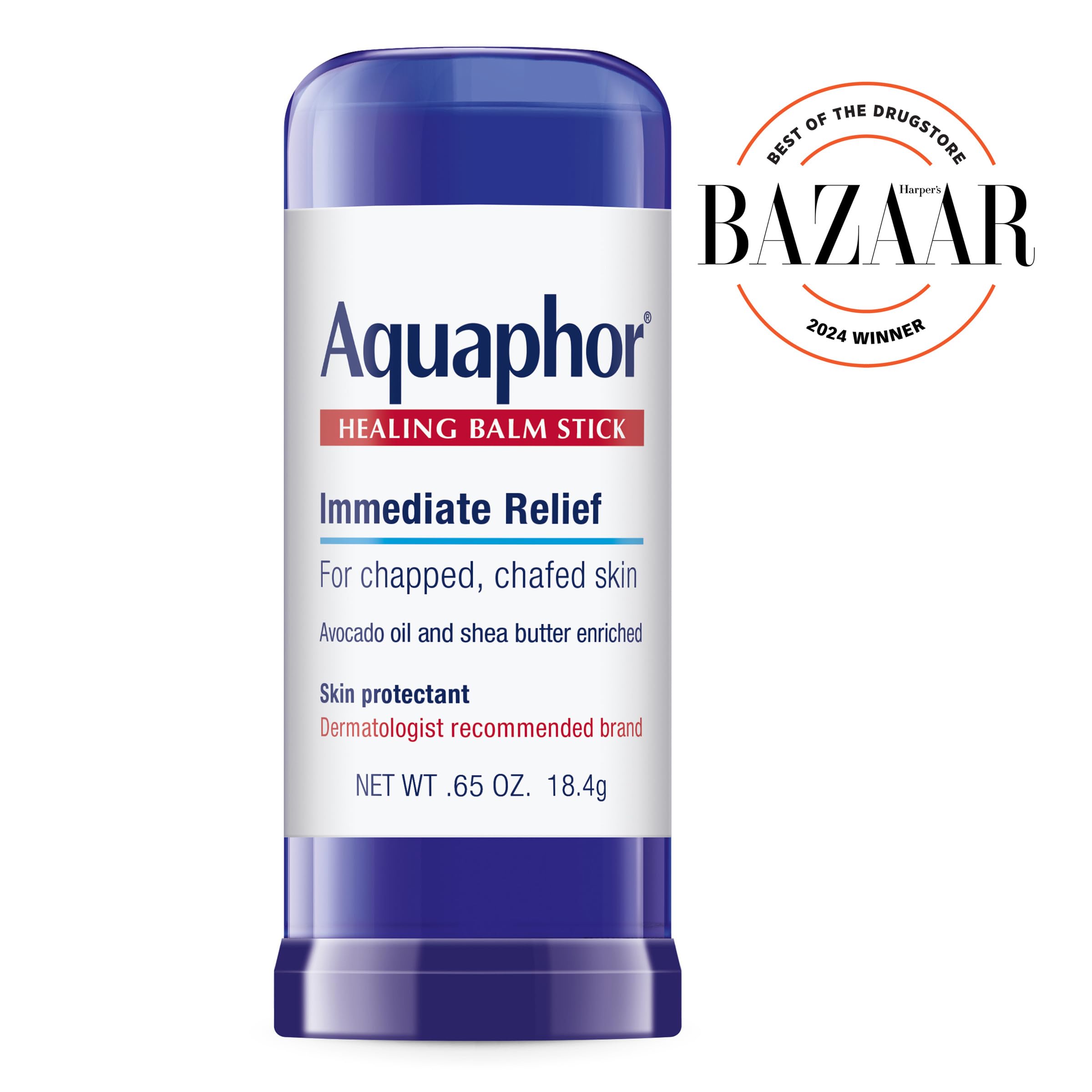 Aquaphor Baume Réparateur en Stick, protection de la peau à l’huile d’avocat et au beurre de karité, 18,4 g