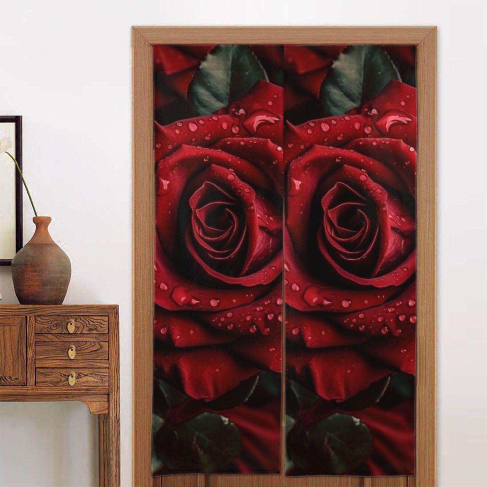 Rideau de porte occultant rose pour créer un cocon de douceur dans le salon