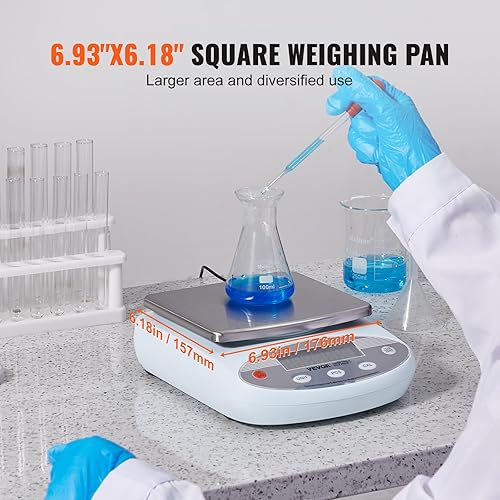 Miniatura 4 de VEVOR Báscula de laboratorio, balanza analítica de alta precisión de 105.82 oz x 0.00 oz, balanza analítica de alta precisión, conversión de 13