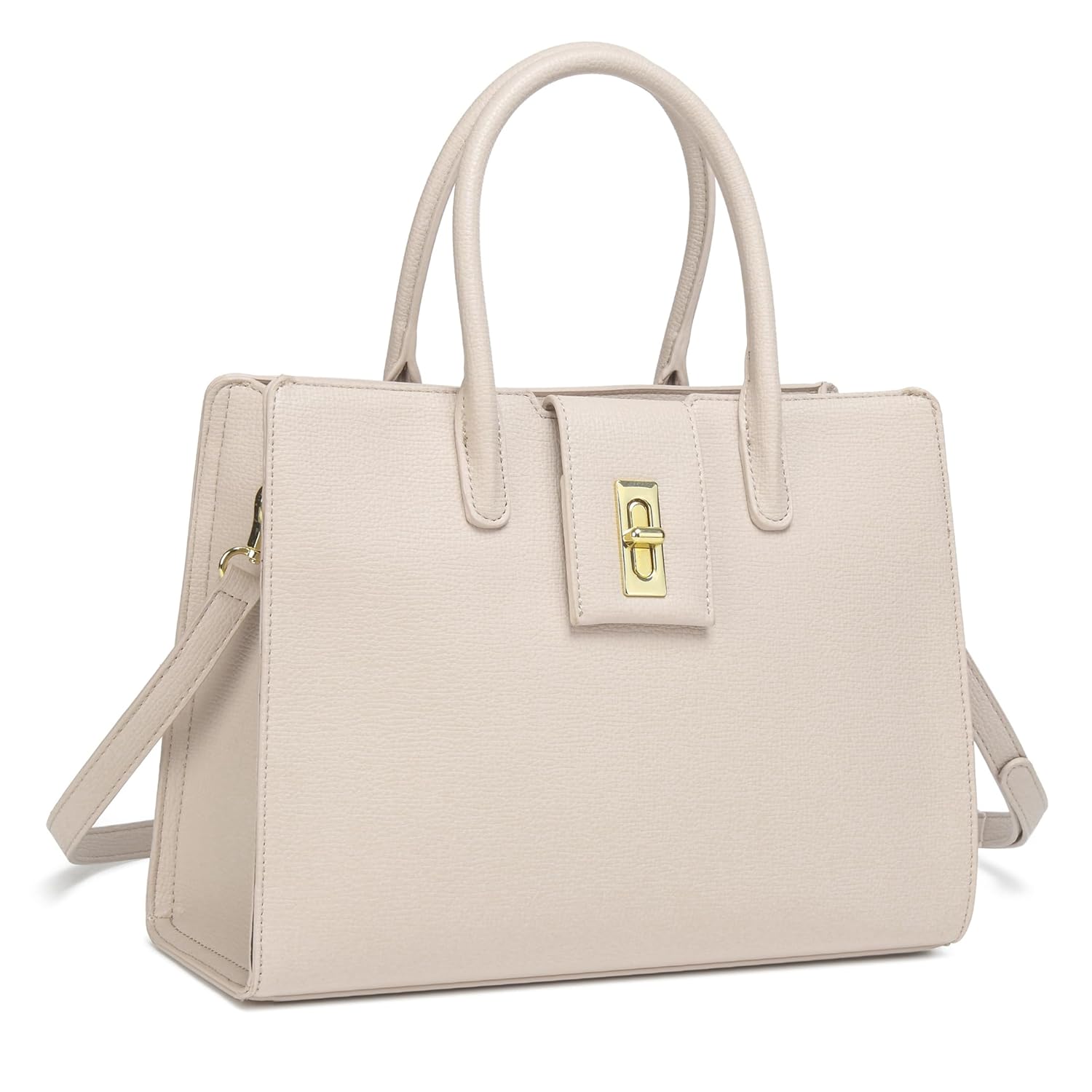 Bolsa Feminina Tote Bag média para Notebook 13″ com Alça de Mão e Transversal Couro Sintético com Zíper e Bolsos Internos Casual e Elegante