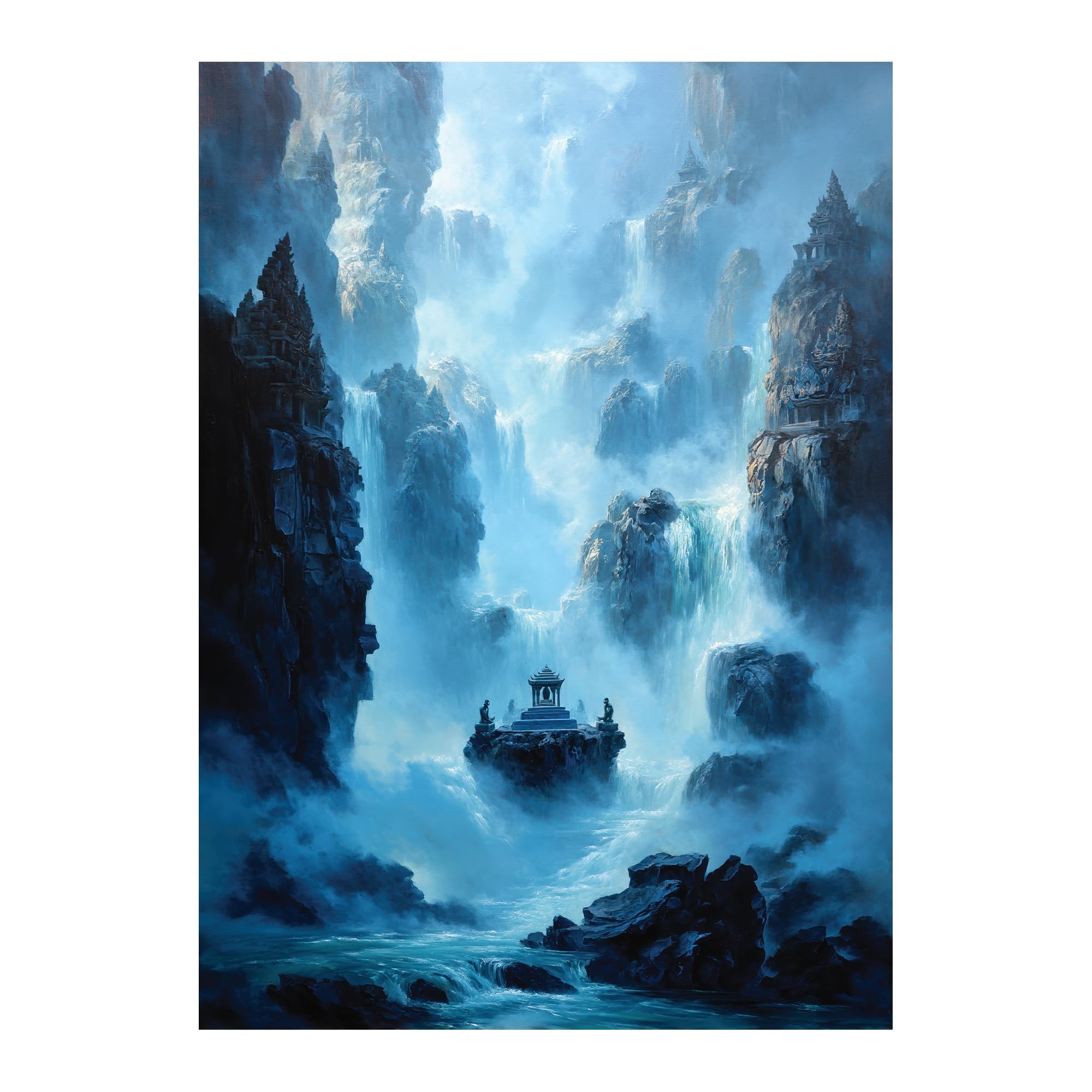 Katomula 100 Card Sleeves for MTG with 100 Inner Sleeve, Textured Back Art Sleeves, Fit Standard Size Cards - Island