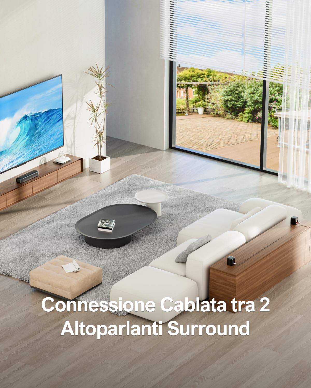 ULTIMEA 5.1ch Soundbar, Impianto Surround Virtuale per TV, App Controllo, Sound Bar per TV con Impianto Audio Home Theater, Soundbar Bluetooth con Subwoofer e 2 Altoparlanti Surround, Aura A30