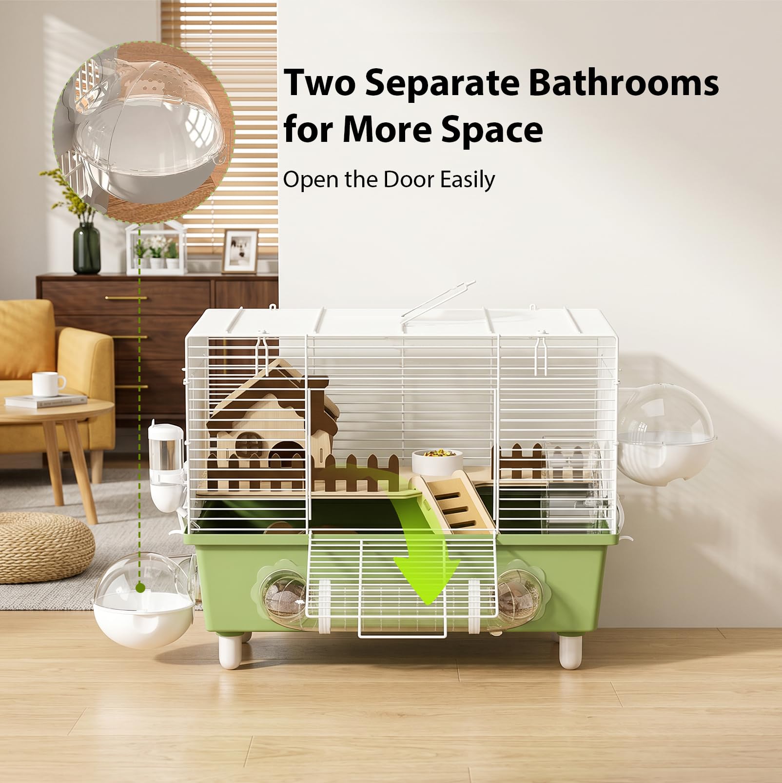 Hamsterkäfig, Nagerkäfig, Kleintierkäfig, Trainingshaus, Acryl, transparent | tragbarer Aufbewahrungs-Spielplatz, Hamster-Rad-Gehege für Zuhause, Reisen, 47.5*30*32.5cm