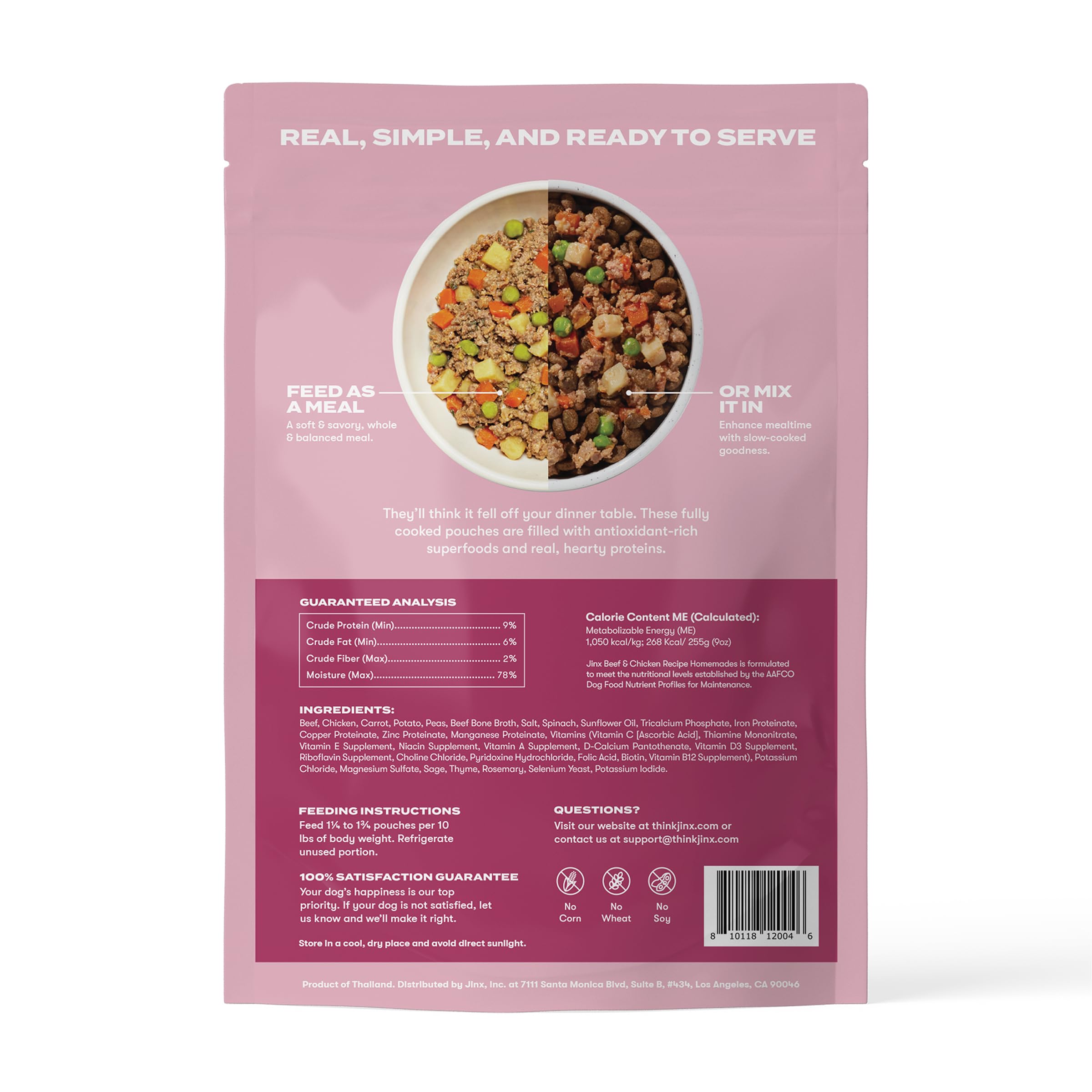 Jinx Beef & Chicken Grain Free Dog Wet Food, Meal or Mix in Dog