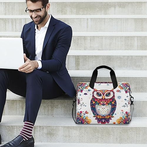 Miniatura 7 de Mandala Boho Animal Owl - Maletín para laptop de 15.6 pulgadas para negocios, bolsa de computadora resistente al agua para portátiles de 14 a 16
