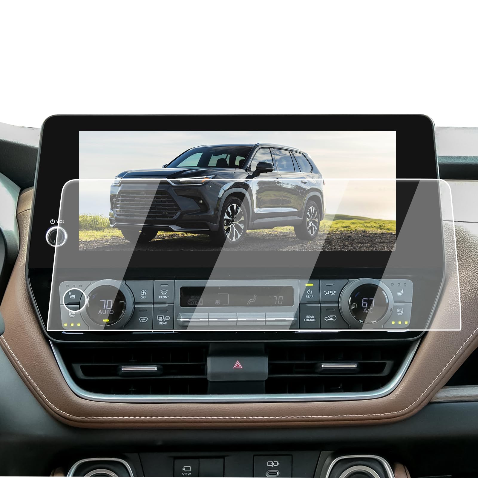 Screen Protector For 2024-2026 Toyota Grand Highlander/Hybrid - 12.3-Inch Navigation 9H Tempered Glass Film For 2024-2026 Grand Highlander(XLE/Limited
