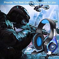 Vista 7 de BlueFire Auriculares profesionales para PS4 de 0138in con micrófono y luces LED para Playstation 4 PS5 Xbox One laptop computadora azul